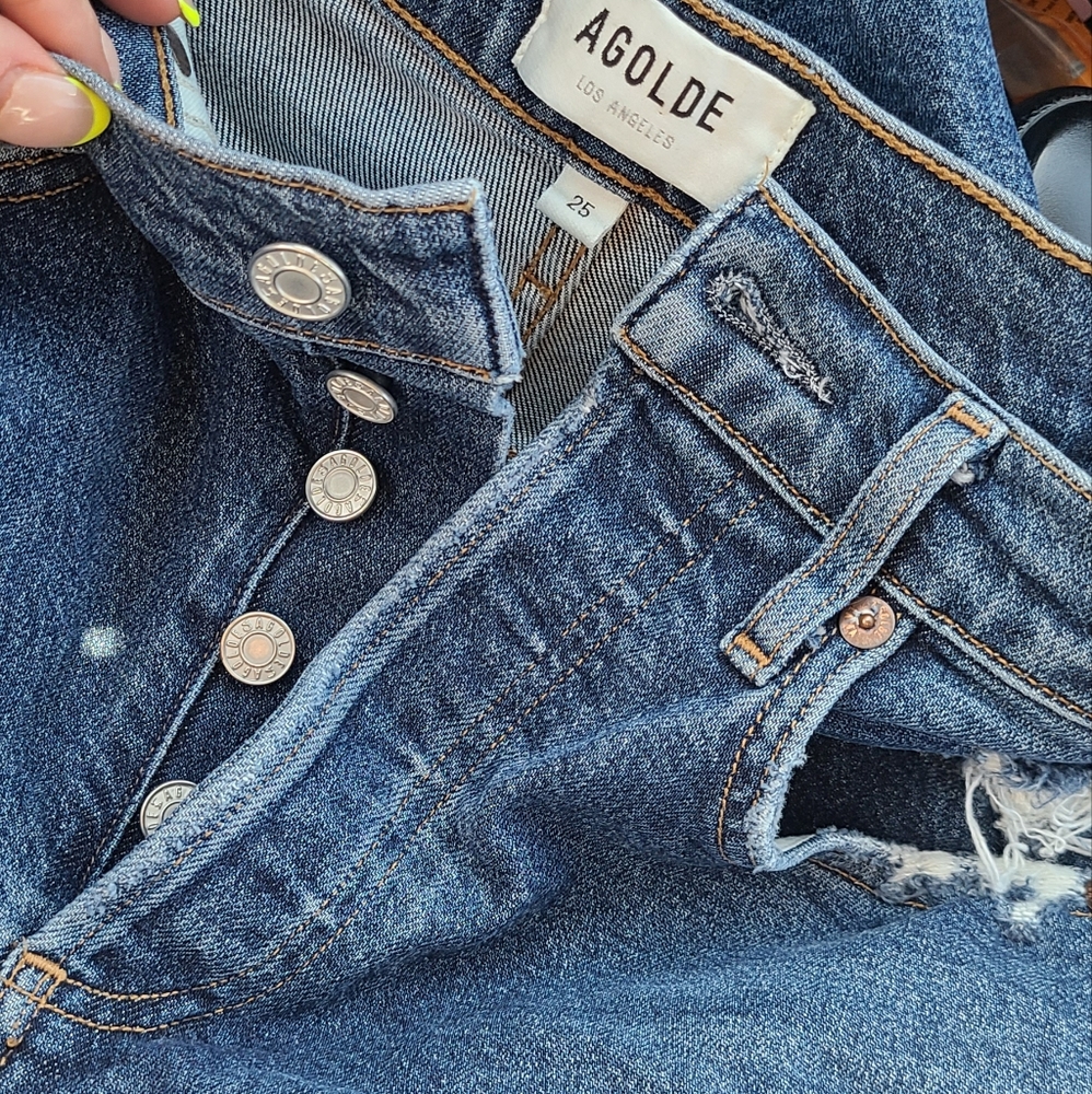 AGOLDE 25 Riley High Rise Straight Crop Jeans - Picture 8 of 10